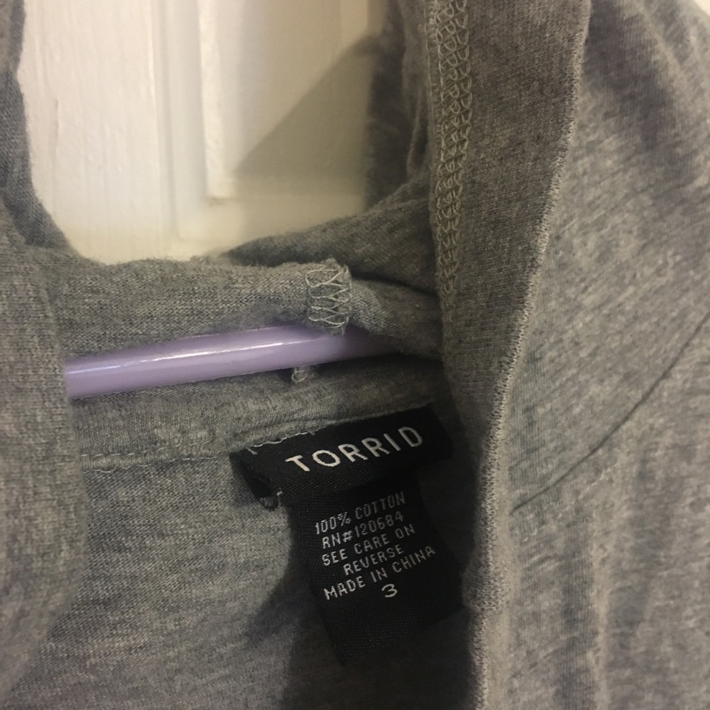 Torrid grey hooded cardigan - Picture 5 of 8
